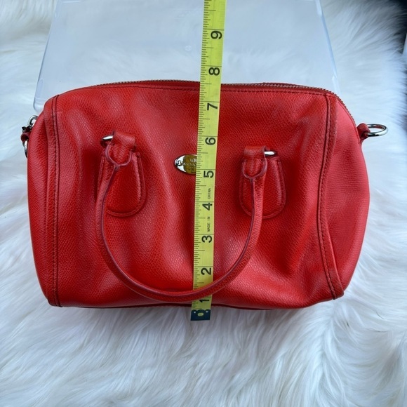 COACH ORANGE LEATHER SATCHEL BAG - Picture 13 of 14